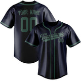 Custom Navy & Blue Green Colors Design Sports Baseball Jersey