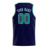 Custom Navy & Blue Green Colors Design Sports Basketball Jersey