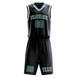 Custom Navy Blue Green Basketball Set