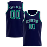 Custom Navy & Blue Green Colors Design Sports Basketball Jersey