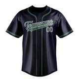Custom Navy & Blue Green Colors Design Sports Baseball Jersey
