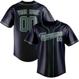 Custom Navy & Blue Green Colors Design Sports Baseball Jersey