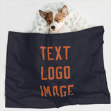 Custom Navy Orange Pet Blanket