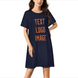Custom Navy Orange Nachthemd