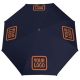 Custom Navy Orange Automatic Umbrella