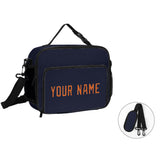 Custom Navy Orange Lunch Bag