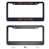Custom Navy Orange License Plate Frame
