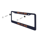 Custom Navy Orange License Plate Frame
