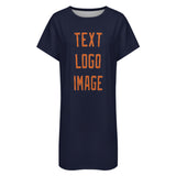 Custom Navy Orange Nachthemd