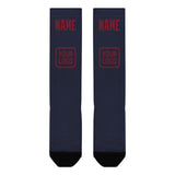 Custom Navy Crimson Red Knee-High Sock