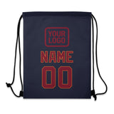 Custom Navy Crimson Red Drawstring Bag