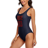 Custom Navy Crimson Red Swimsuit