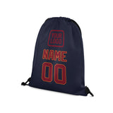 Custom Navy Crimson Red Drawstring Bag