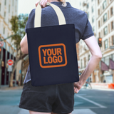 Custom Navy Crimson Red Canvas Tote Bag