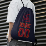 Custom Navy Crimson Red Drawstring Bag