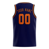 Custom Navy & Orange Colors Design Sports Basketball Jersey