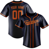 Custom Navy & Orange Colors Design Sports Baseball Jersey