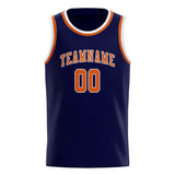 Custom Navy & Orange Colors Design Sports Basketball Jersey