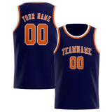 Custom Navy & Orange Colors Design Sports Basketball Jersey