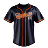 Custom Navy & Orange Colors Design Sports Baseball Jersey