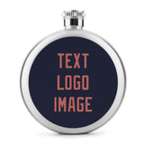 Custom Navy Copper Rose Hip Flask