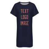 Custom Navy Copper Rose Nachthemd