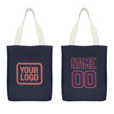 Custom Navy Purple Canvas Tote Bag