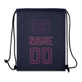Custom Navy Purple Drawstring Bag