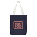 Custom Navy Purple Canvas Tote Bag