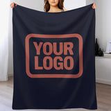 Custom Navy Copper Rose Blanket