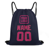 Custom Navy Pink Drawstring Bag
