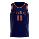 Custom Navy & Copper Rose Colors Design Sports Basketball Jersey