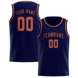 Custom Navy & Copper Rose Colors Design Sports Basketball Jersey