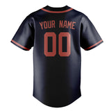 Custom Navy & Copper Rose Colors Design Sports Baseball Jersey