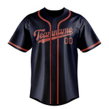 Custom Navy & Copper Rose Colors Design Sports Baseball Jersey