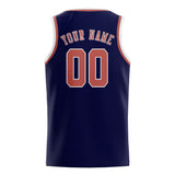 Custom Navy & Copper Rose Colors Design Sports Basketball Jersey