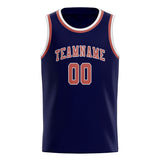 Custom Navy & Copper Rose Colors Design Sports Basketball Jersey