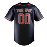 Custom Navy & Copper Rose Colors Design Sports Baseball Jersey