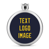 Custom Navy Gold Hip Flask