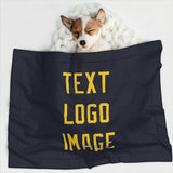 Custom Navy Gold Pet Blanket
