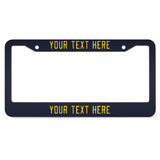 Custom Navy Gold License Plate Frame