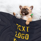 Custom Navy Gold Pet Blanket