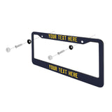 Custom Navy Gold License Plate Frame