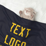 Custom Navy Gold Pet Blanket