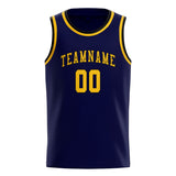 Custom Navy & Gold Colors Design Sports Basketball Jersey