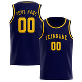 Custom Navy & Gold Colors Design Sports Basketball Jersey