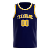 Custom Navy & Gold Colors Design Sports Basketball Jersey
