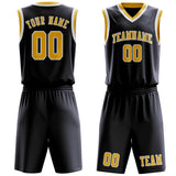 Custom Navy Gold Basketball Set