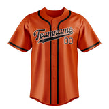 Custom Orange Red & Brown Colors Design Sports Baseball Jersey