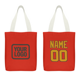 Custom Orange Red Yellow Canvas Tote Bag